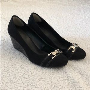 BCBGeneration black suede wedges